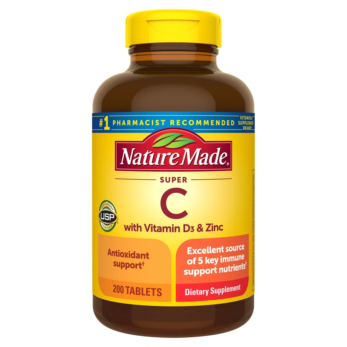 Foto 2 pulgar | Suplemento Super C Vitamin D3 Zinc Nature Antioxidante 200 Tabletas