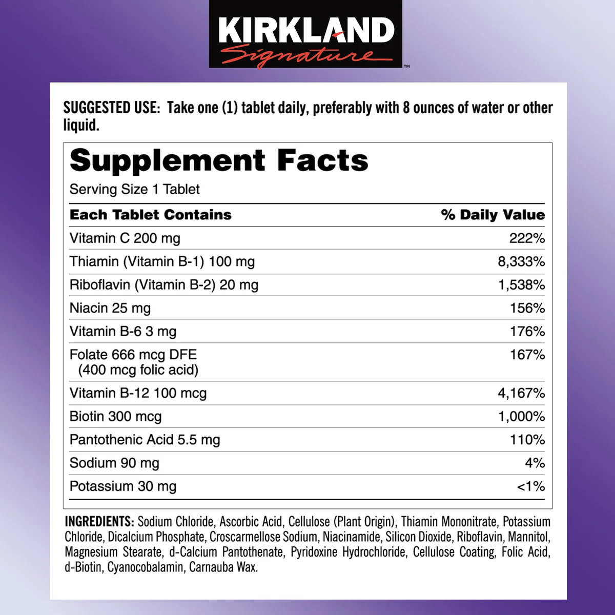 Foto 5 pulgar | Suplemento Super Complejo-b Kirkland Metabolismo 500 Tabletas
