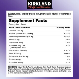 Foto 4 | Suplemento Super Complejo-b Kirkland Metabolismo 500 Tabletas