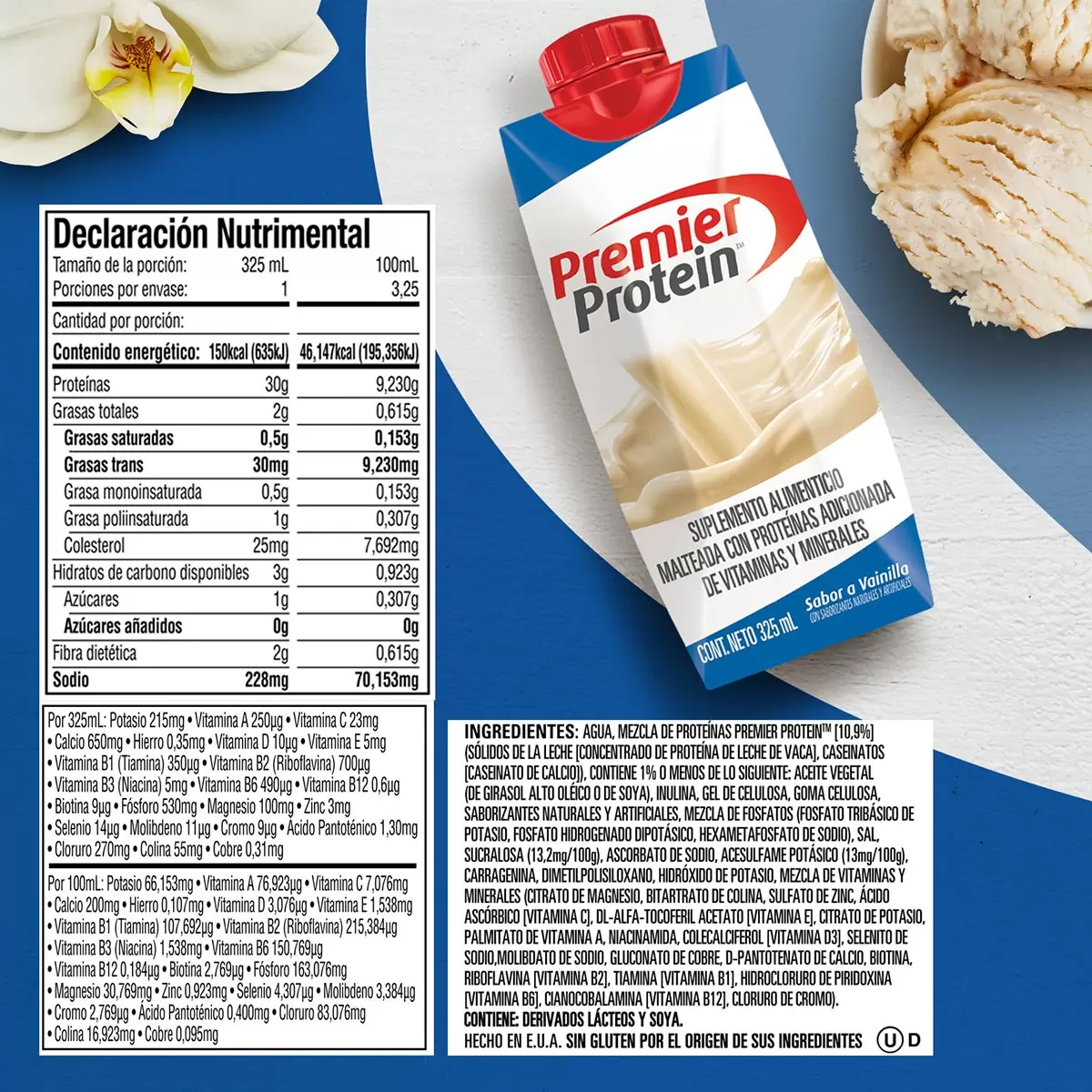 Foto 4 pulgar | Batido De Proteína Premier Nutrition Vainilla 325ml 18pz
