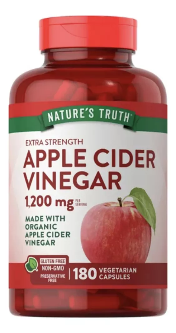 Foto 2 pulgar | Vinagre Sidra Manzana 1200 Mg Organic Natures Truth 180