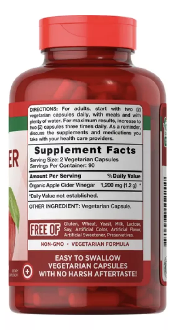 Foto 5 pulgar | Vinagre Sidra Manzana 1200 Mg Organic Natures Truth 180
