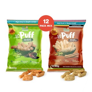 Foto 1 | Bo Foods Puffs Pack X12 Snacks Saludables Sin Gluten Sin Azúcar Vegano