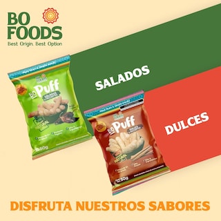 Foto 7 | Bo Foods Puffs Pack X12 Snacks Saludables Sin Gluten Sin Azúcar Vegano