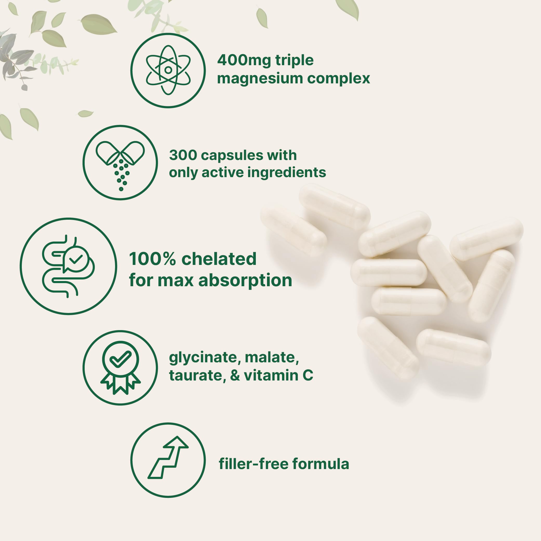 Foto 4 pulgar | Suplemento Con Microingredientes, Triple Magnesio, 400 Mg, 300 Cápsulas - Venta Internacional.
