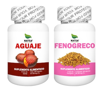 Foto 1 | Pack Aguaje Y Fenogreco Natsa 100 Cápsulas por Envase