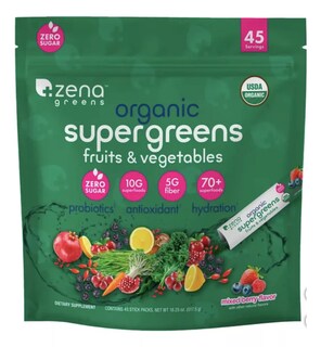 Foto 1 | Zena USDA Organic Super Greens Powder 1 Bolsa con 45 Piezas