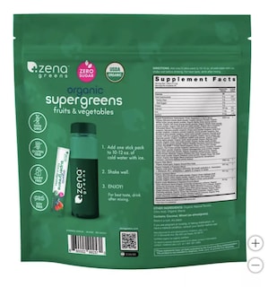 Foto 2 | Zena USDA Organic Super Greens Powder 1 Bolsa con 45 Piezas