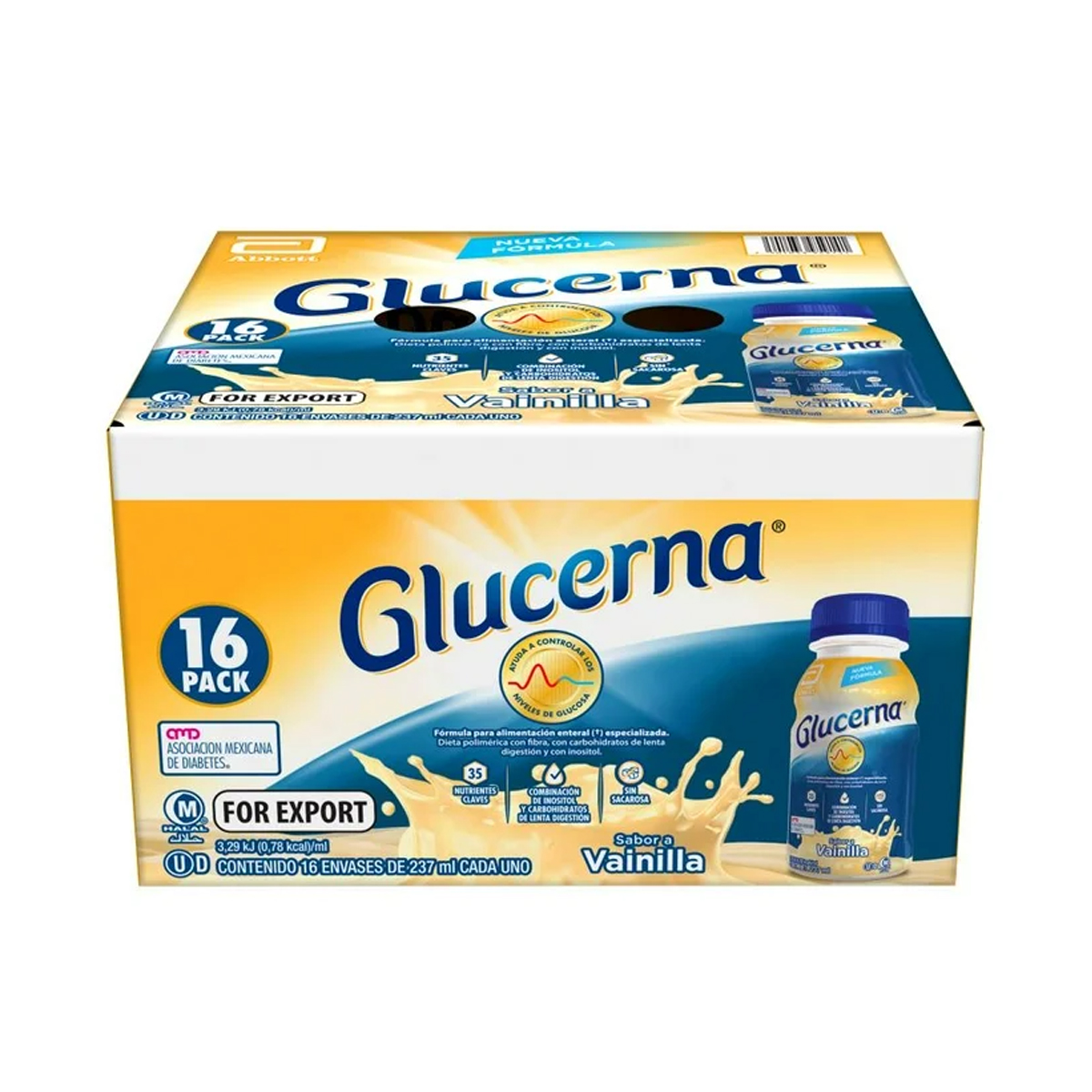 Foto 2 pulgar | Alimentación Diabetes Glucerna 237ml 16pz Vainilla