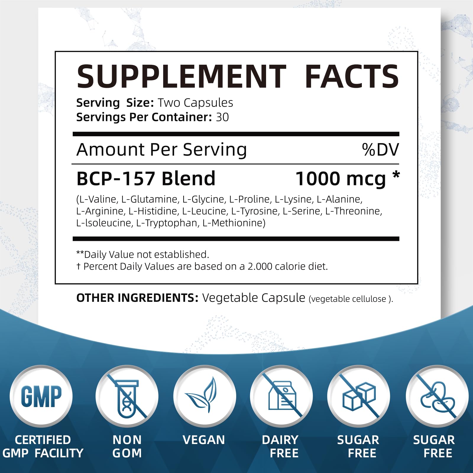 Foto 3 pulgar | Suplemento Alternativo 157 Bpc-157 De Alta Potencia 1000 Mcg 60 Cápsulas - Venta Internacional.