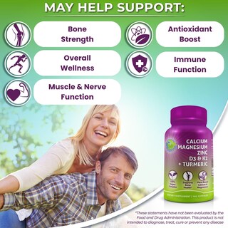 Foto 2 | Suplemento de Calcio y Magnesio Vegetal 500mg 180 Comprimidos Complejo 7 en 1- Venta Internacional