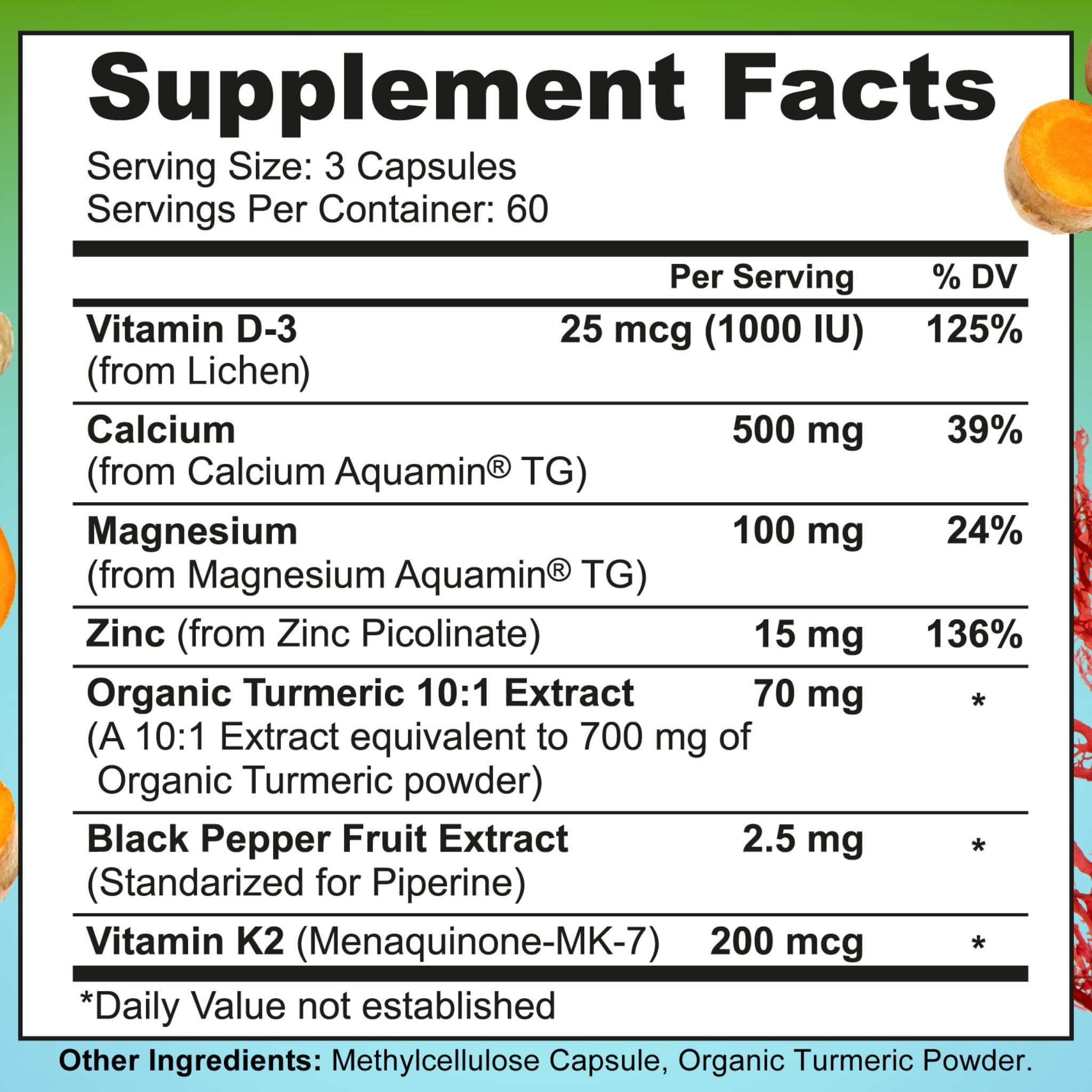Foto 7 pulgar | Suplemento de Calcio y Magnesio Vegetal 500mg 180 Comprimidos Complejo 7 en 1- Venta Internacional