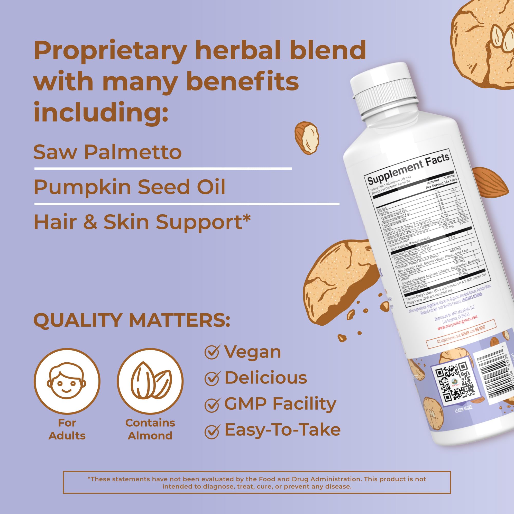 Foto 5 pulgar | Suplemento Maryruth's Women's Hair Growth Max Liposomal 450 Ml - Venta Internacional