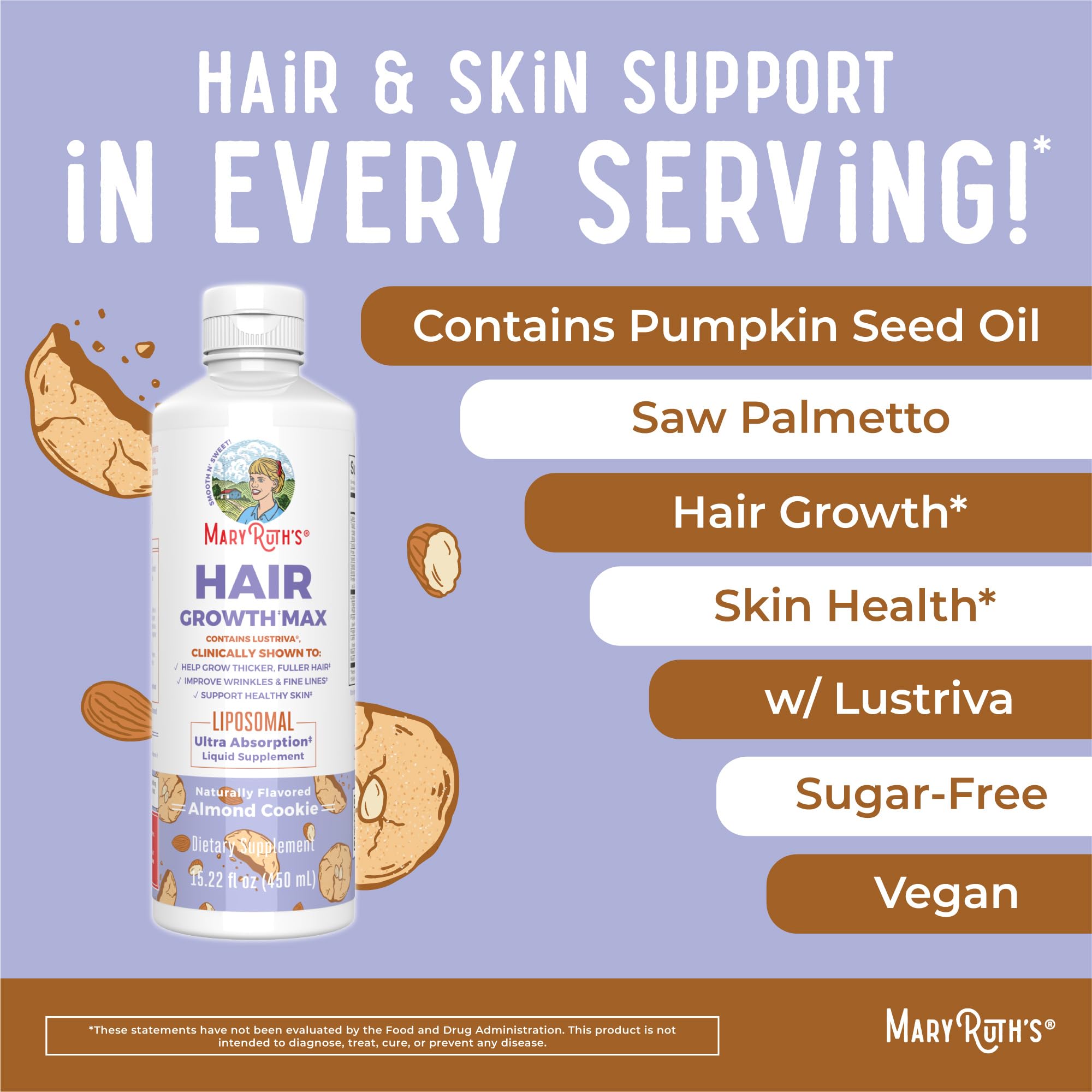 Foto 8 pulgar | Suplemento Maryruth's Women's Hair Growth Max Liposomal 450 Ml - Venta Internacional