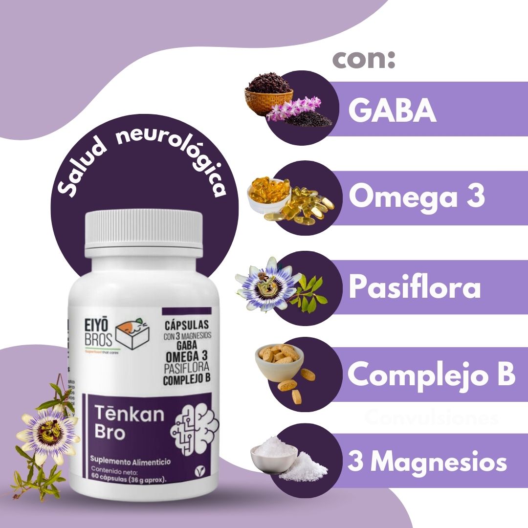 Foto 7 pulgar | Tenkan Bro Neurobienestar Con Gaba, Omega 3, Complejo B, 3 Tipos De Magnesio Y Pasiflora