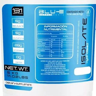 Foto 3 | Proteína Whey Hidrolizada Isolate Blu-e De 5 Kg Para 131 Servicios Sabor Mazapan