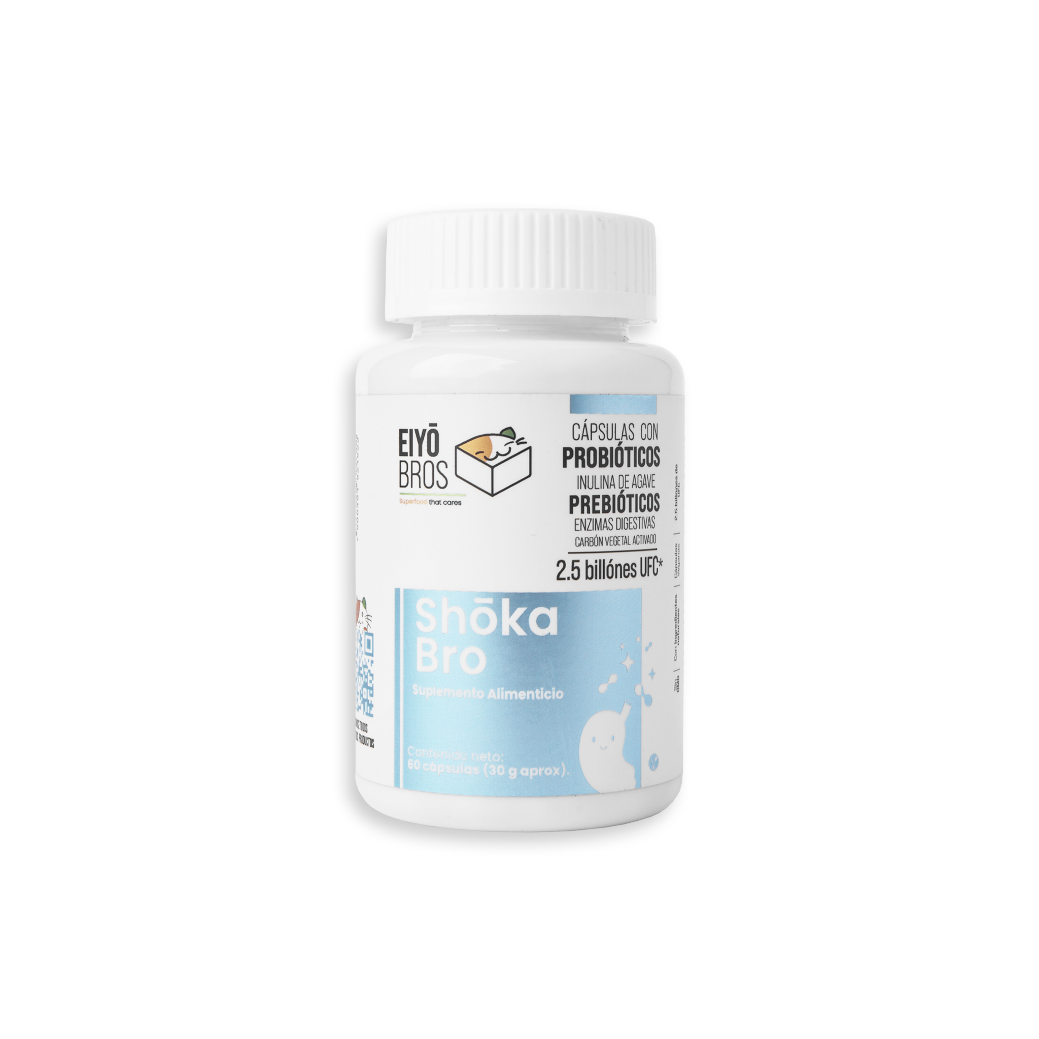 Foto 2 pulgar | Shoka Bro Con 7 Sepas De Probióticos+Prebióticos (inulina De Agave)+Enzimas Digestivas+Carbon Activado+2.5 Billones