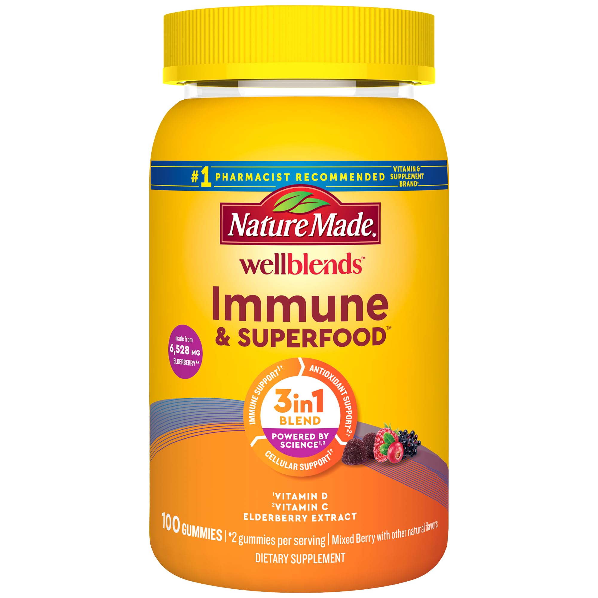 Foto 2 pulgar | Suplemento Nature Made Immune & Superfood de 100 Gomitas-Venta Internacional