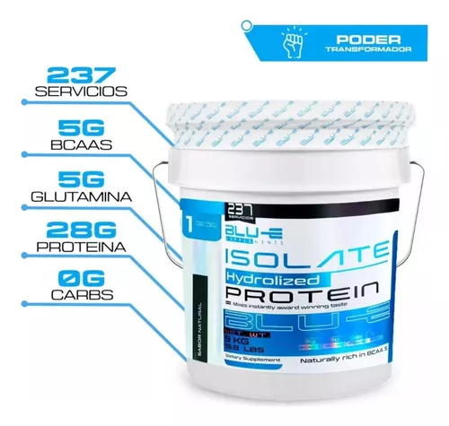 Foto 3 pulgar | Proteína Whey Hidrolizada Isolate Blu-e De 9 Kg Para 237 Servicios Sabor Mazapan