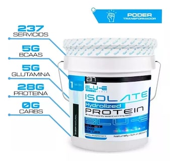 Foto 2 | Proteína Whey Hidrolizada Isolate Blu-e De 9 Kg Para 237 Servicios Sabor Vainilla
