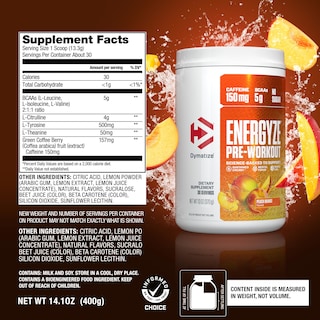Foto 4 | Sulemento Dymatize Energyze Pre-Workout de 150 mg-Venta Internacional