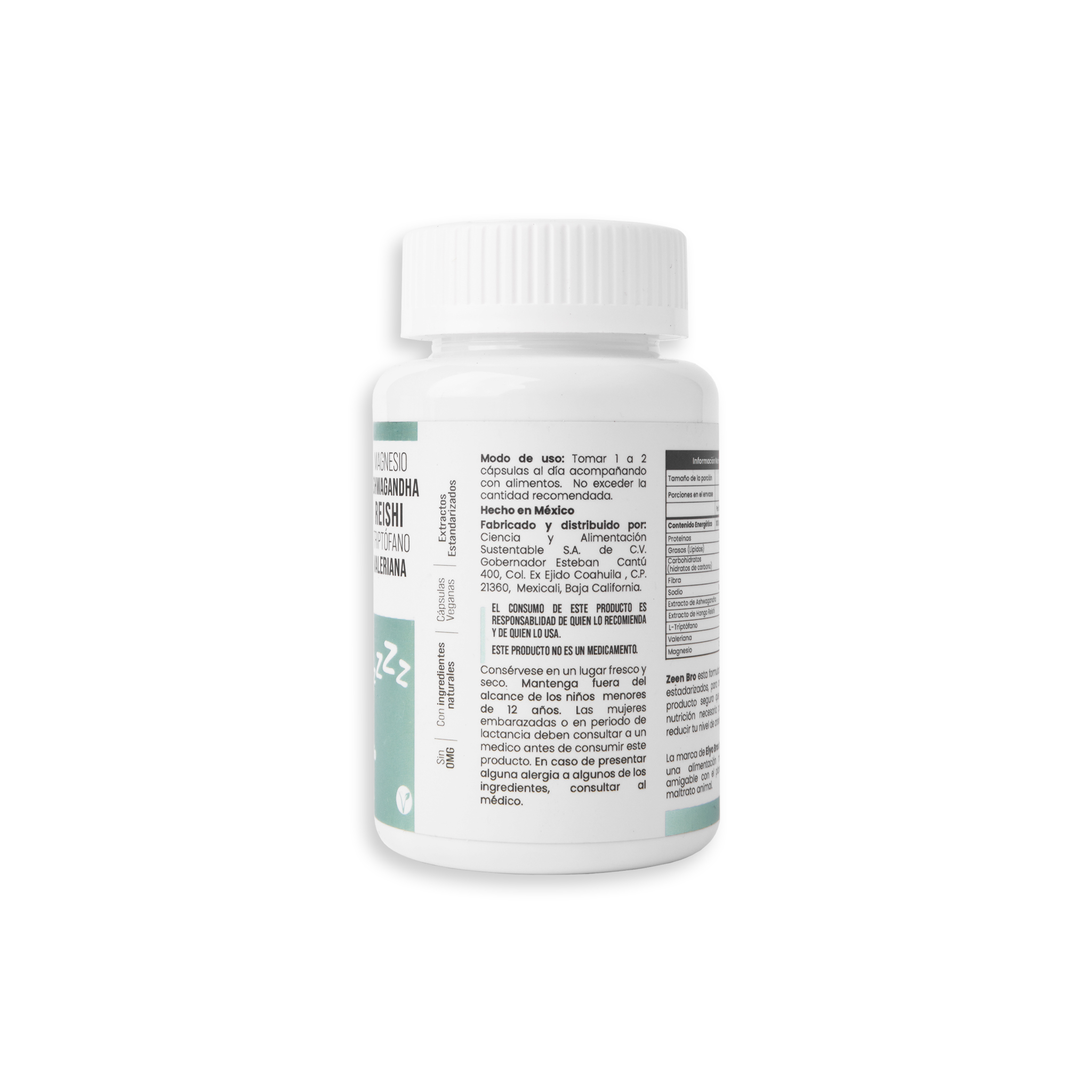 Foto 4 pulgar | Zeen Bro Eiyo Bros 100% Natural Con Ashwagandha, Reishi, Triptófano, 2 Tipos De Magnesio Y Valeriana
