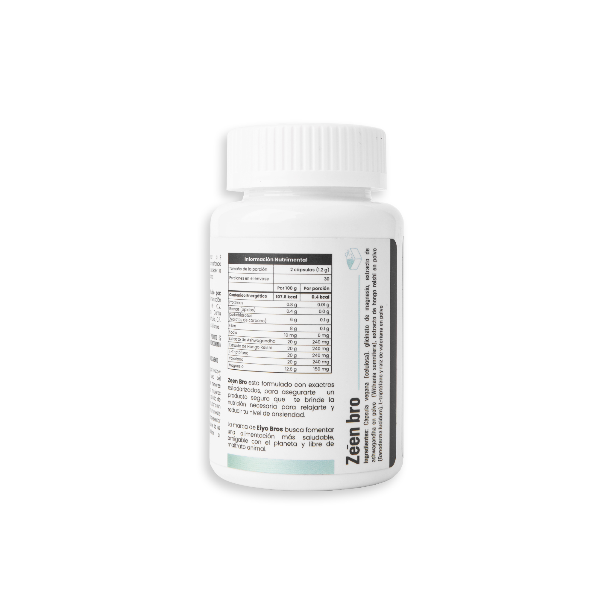 Foto 5 pulgar | Zeen Bro Eiyo Bros 100% Natural Con Ashwagandha, Reishi, Triptófano, 2 Tipos De Magnesio Y Valeriana
