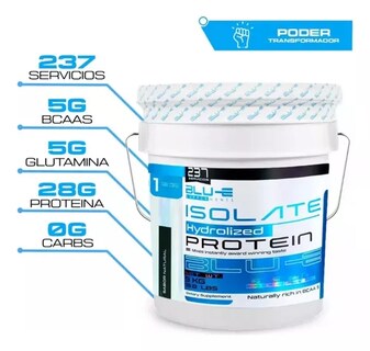 Foto 2 | Proteína Whey Hidrolizada Isolate Blu-e De 9 Kg Para 237 Servicios Sabor Galleta