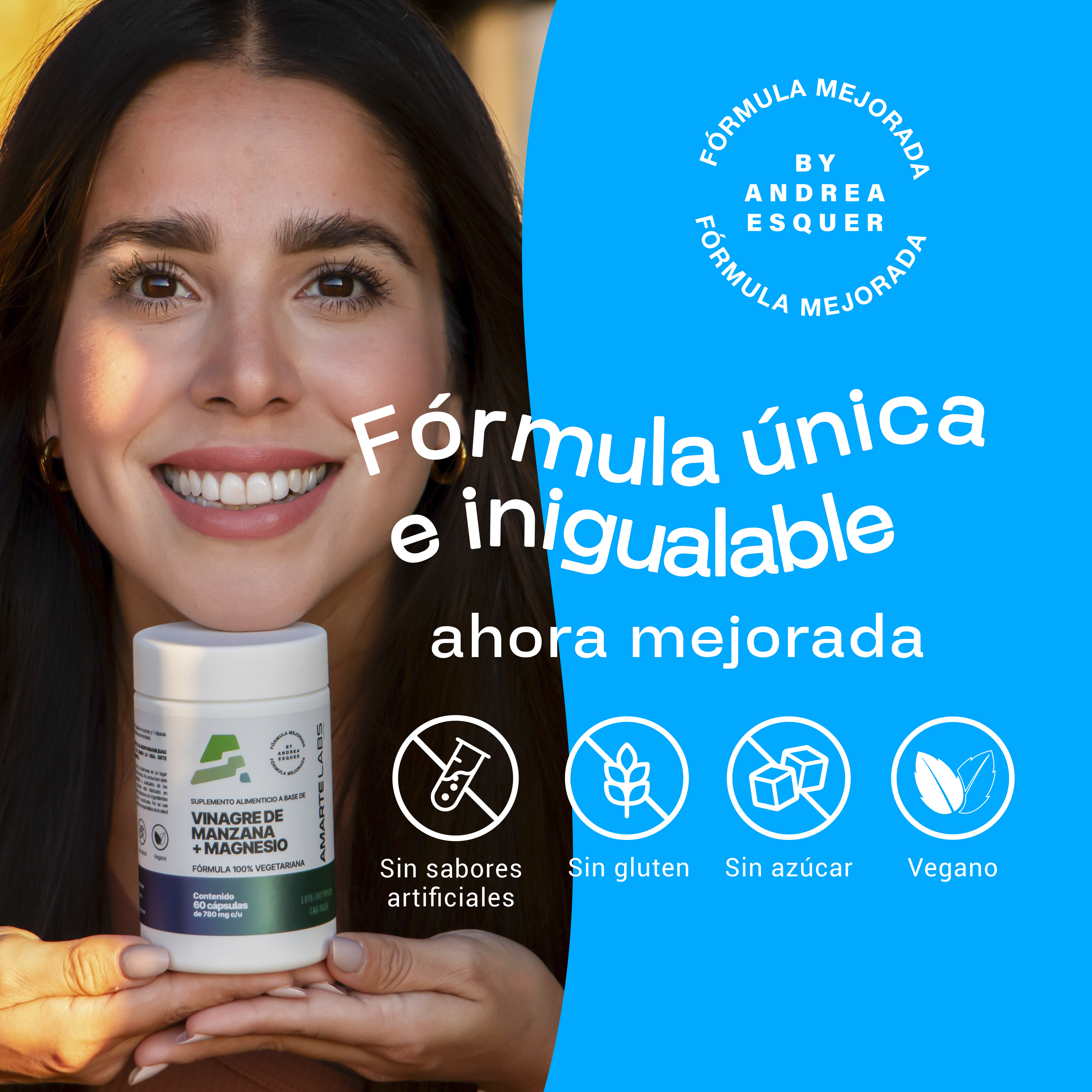Foto 2 | Suplemento Alimenticio Vinagre de Manzana + Magnesio Amarte Labs 60 Cápsulas