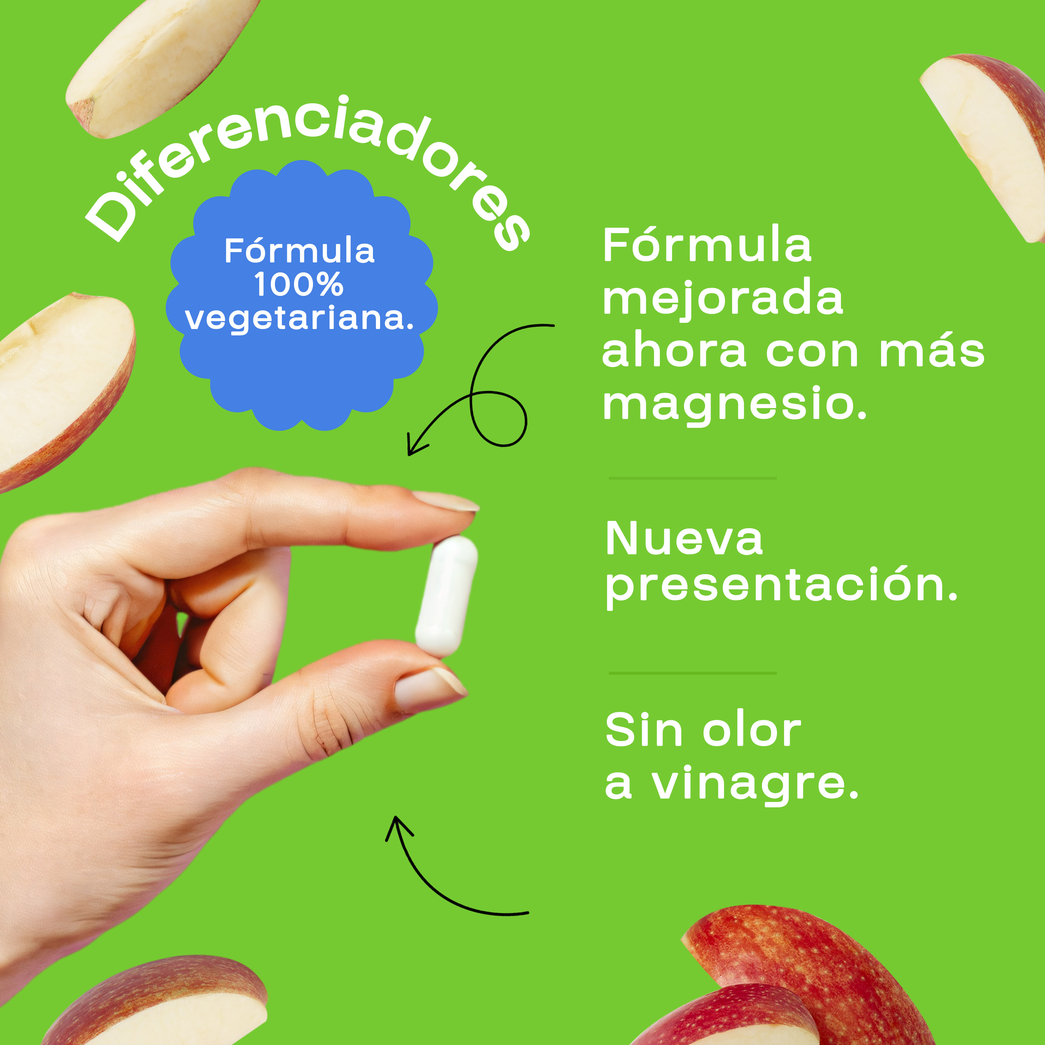 Foto 5 pulgar | Suplemento Alimenticio Vinagre de Manzana + Magnesio Amarte Labs 60 Cápsulas