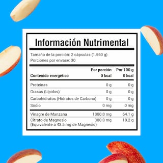 Foto 5 | Suplemento Alimenticio Vinagre de Manzana + Magnesio Amarte Labs 60 Cápsulas