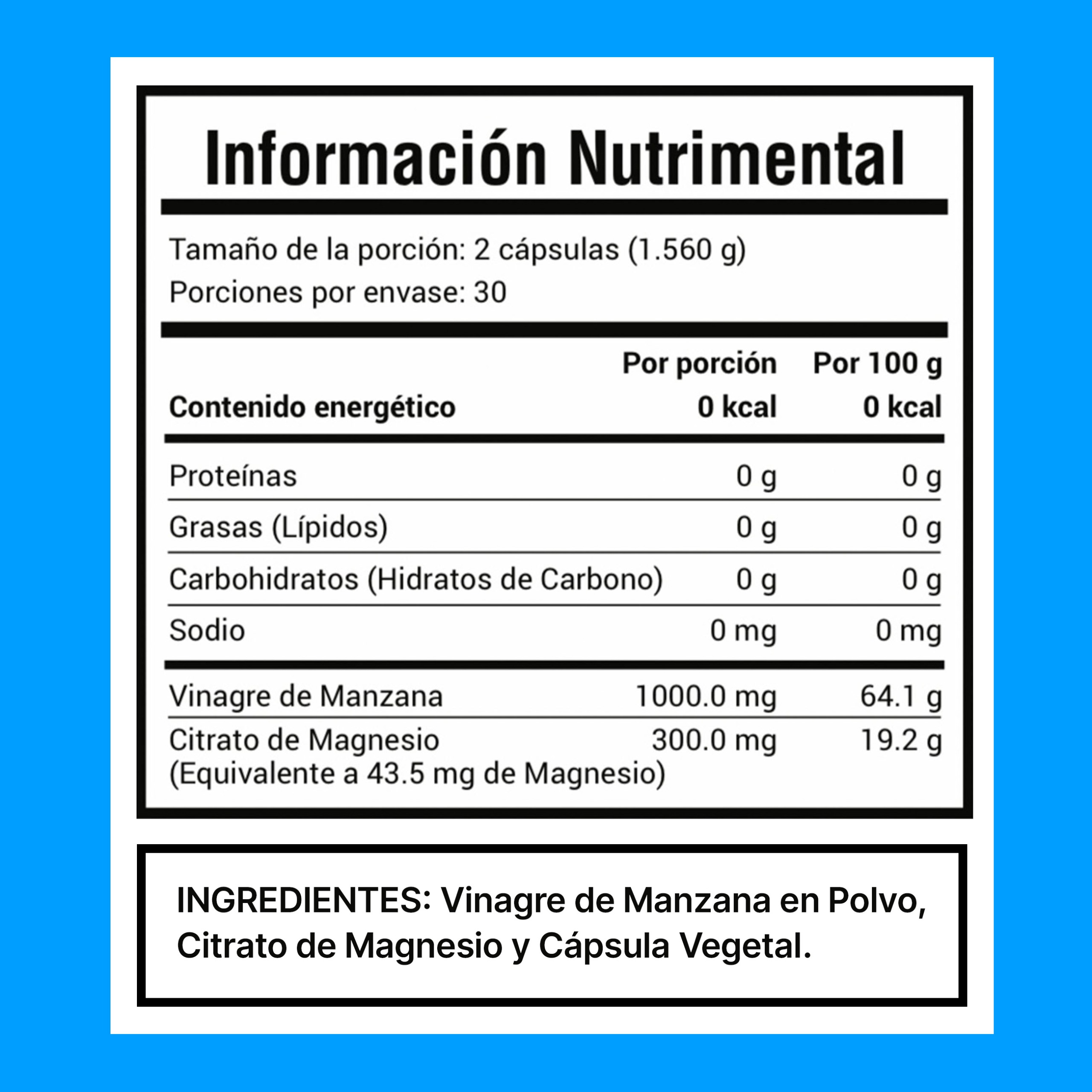 Foto 9 pulgar | Vinagre de Manzana + Citrato de Magnesio Amarte Labs - 60 Cápsulas