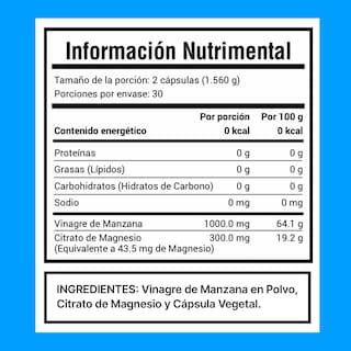 Foto 8 | Vinagre de Manzana + Citrato de Magnesio Amarte Labs - 60 Cápsulas