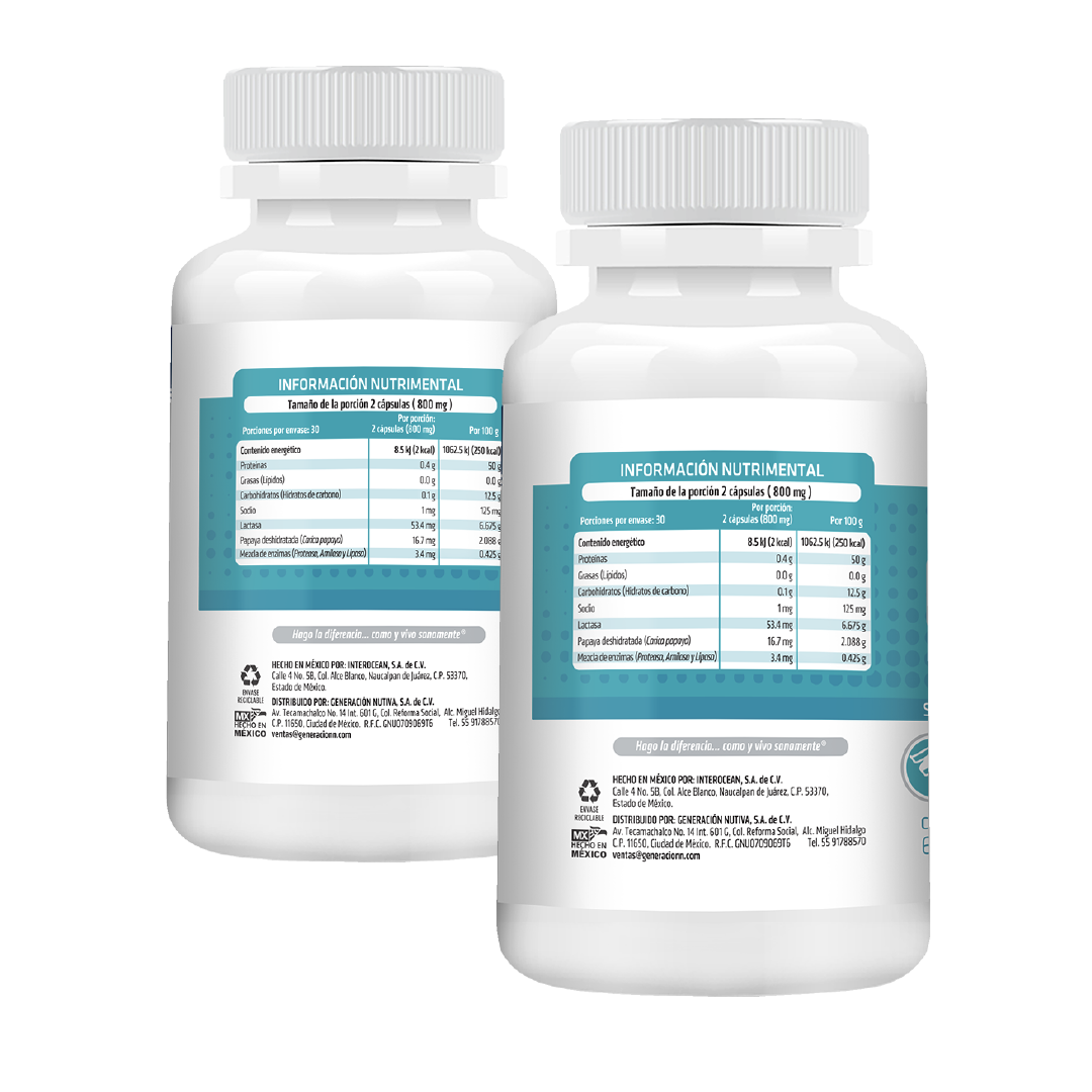 Foto 3 pulgar | Enzimas Digestivas Healthaddiction Lactasa Proteasa Amilasa y Papaína 120 Cápsulas 2 Pack