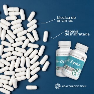 Foto 6 | Enzimas Digestivas Healthaddiction Lactasa Proteasa Amilasa y Papaína 120 Cápsulas 2 Pack