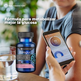 Foto 3 | Probióticos Healthaddiction Floragluc con Biotina Magnesio y Cromo 60 Cápsulas Veganas