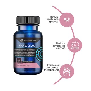 Foto 5 | Probióticos Healthaddiction Floragluc con Biotina Magnesio y Cromo 60 Cápsulas Veganas