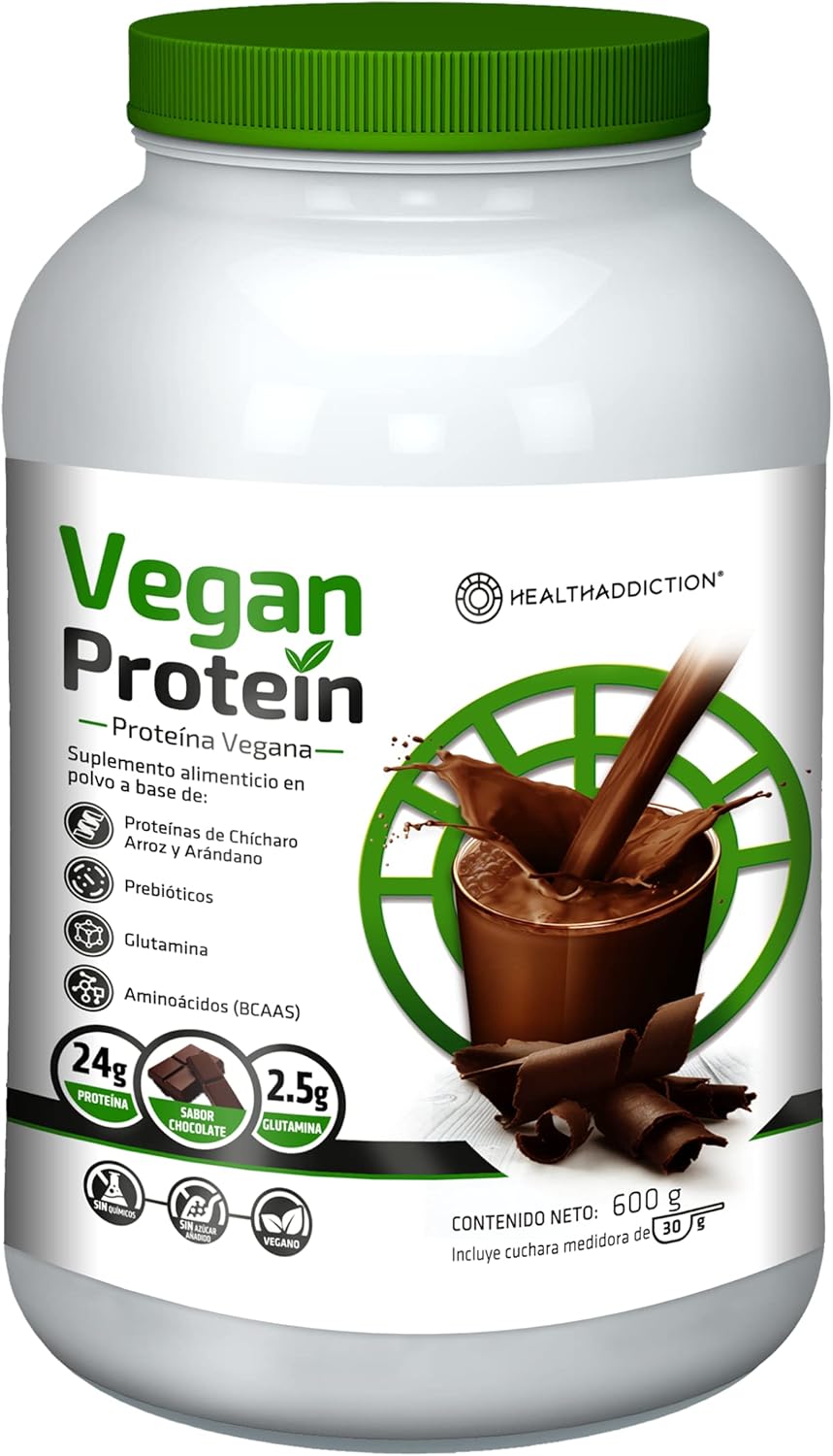 Foto 2 pulgar | Proteína Vegana HealthAddiction Sabor Chocolate con Glutamina y Aminoácidos 600 g