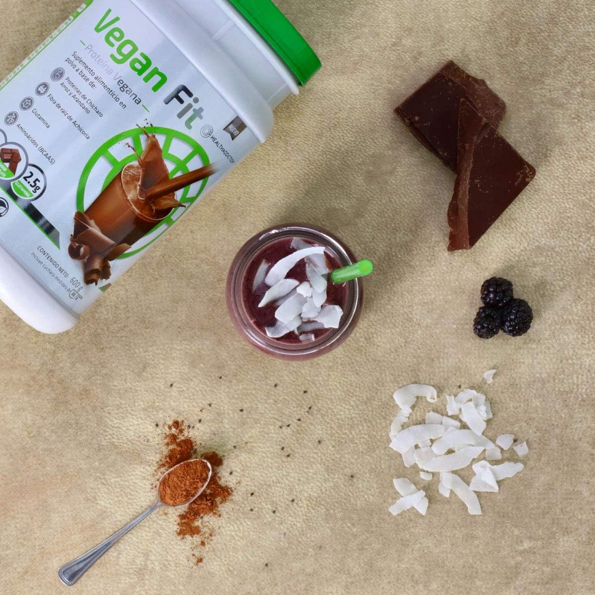 Foto 7 pulgar | Proteína Vegana HealthAddiction Sabor Chocolate con Glutamina y Aminoácidos 600 g