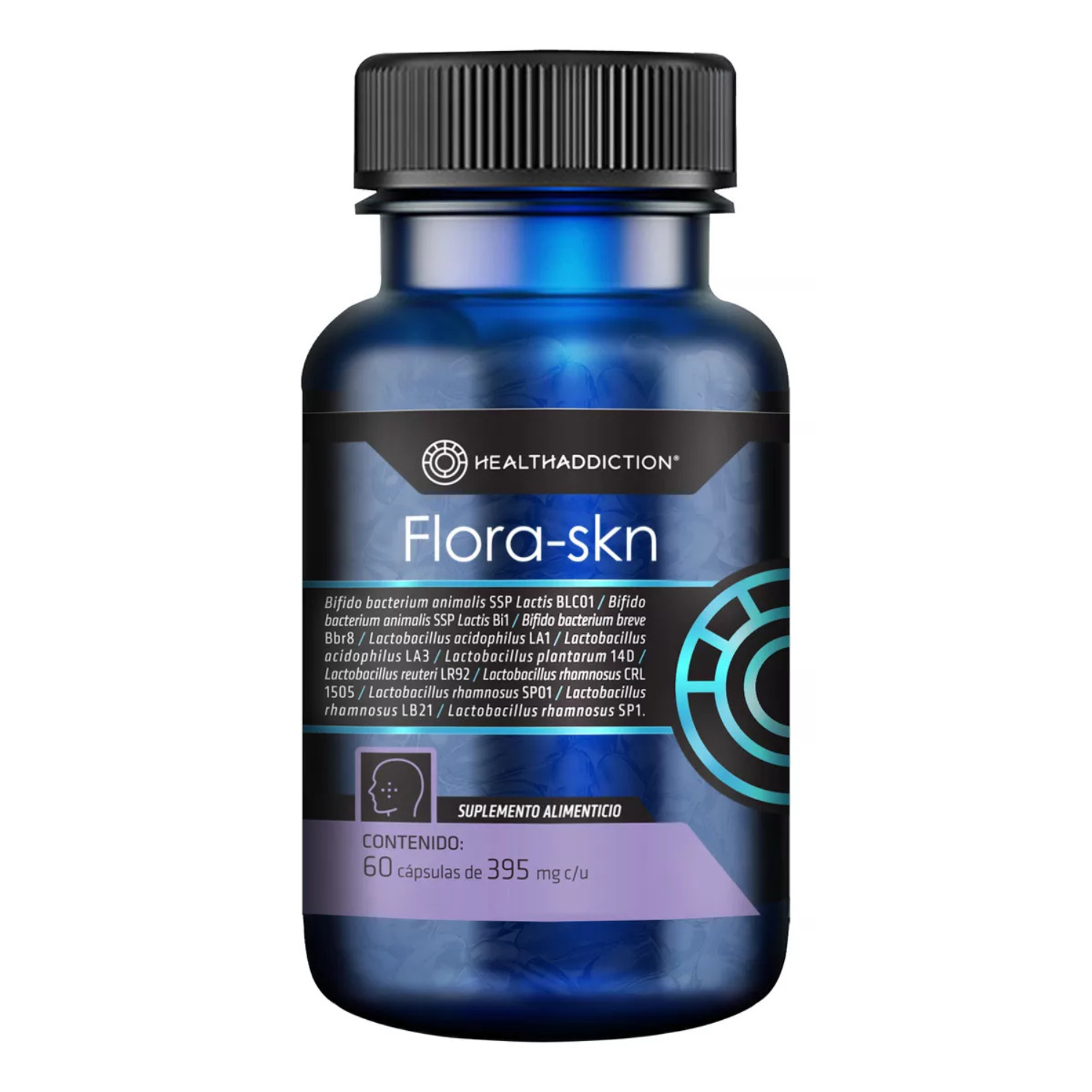 Foto 2 pulgar | Probióticos Healthaddiction Flora-skn 60 Cápsulas Veganas de 400 mg