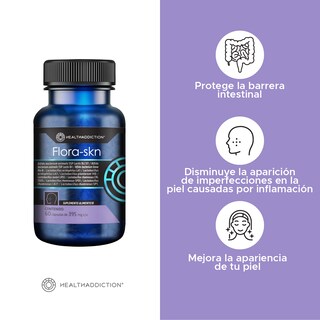 Foto 3 | Probióticos Healthaddiction Flora-skn 60 Cápsulas Veganas de 400 mg
