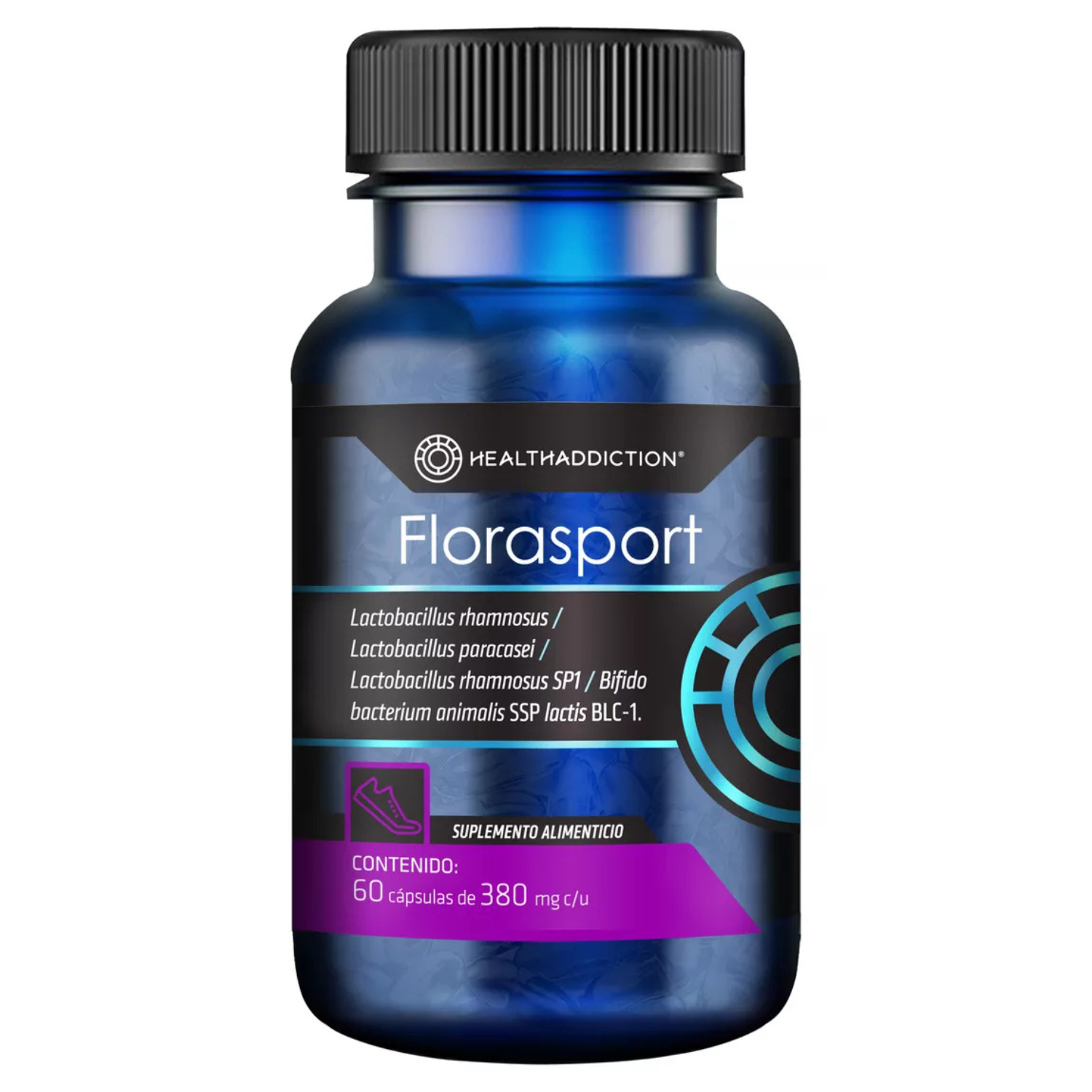 Foto 2 pulgar | Probióticos Healthaddiction Florasport  Apoya Rendimiento Deportivo 60 Cápsulas