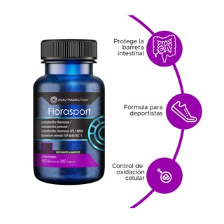 Foto 3 | Probióticos Healthaddiction Florasport Apoya Rendimiento Deportivo 60 Cápsulas