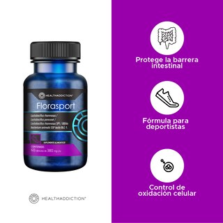 Foto 4 | Probióticos Healthaddiction Florasport Apoya Rendimiento Deportivo 60 Cápsulas