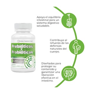 Foto 4 | Probióticos y Prebióticos Healthaddiction Fórmula Avanzada con 4 Cepas 10 Billones de UFC 60 Cápsulas