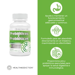 Foto 5 | Probióticos y Prebióticos Healthaddiction Fórmula Avanzada con 4 Cepas 10 Billones de UFC 60 Cápsulas