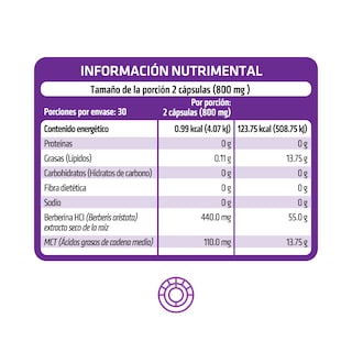 Foto 3 | Berberina Healthaddiction Max 440 Mg Mct Suplemento Natural 60 Cápsulas