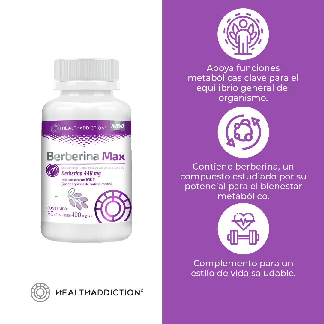 Foto 6 pulgar | Berberina Healthaddiction Max 440 Mg Mct Suplemento Natural 60 Cápsulas