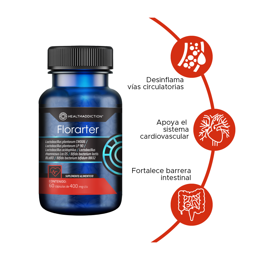 Foto 4 pulgar | Probióticos Healthaddiction Florarter  Digestivo Fortalece Barrera Intestinal 60 Cápsulas