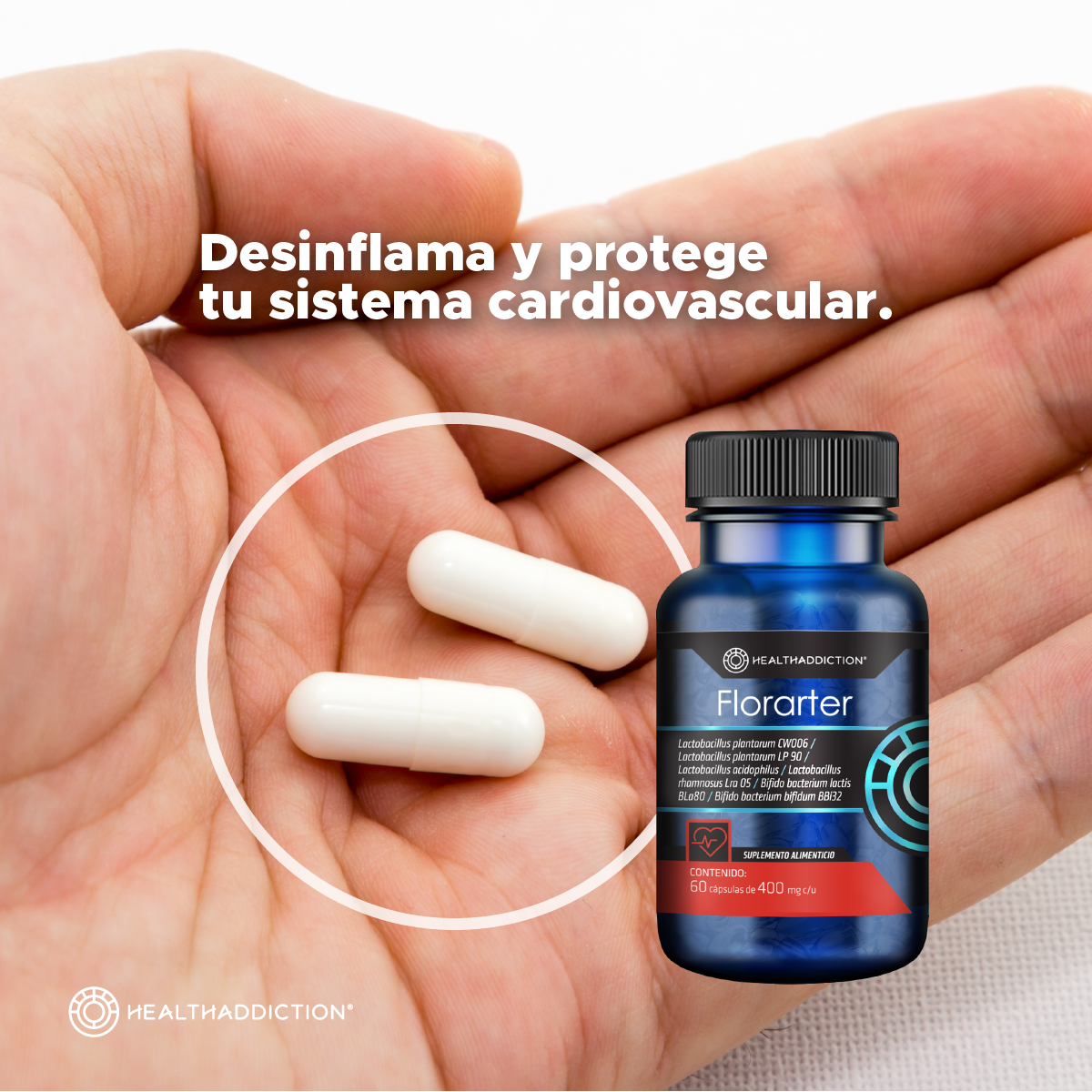 Foto 6 pulgar | Probióticos Healthaddiction Florarter  Digestivo Fortalece Barrera Intestinal 60 Cápsulas
